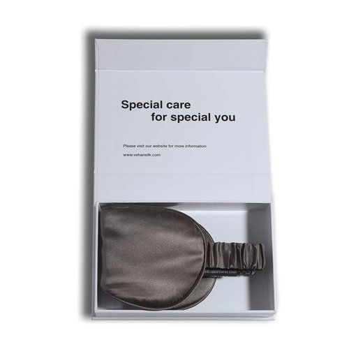 Vehan 100% Pure Natural Mulberry Silk Sleep Mask with Adjustable Strap, Women Men Blackout Weighted Eye Mask for Sleeping, Smooth Slip Pressure Relief Eye Cover for Travel Nap Yoga