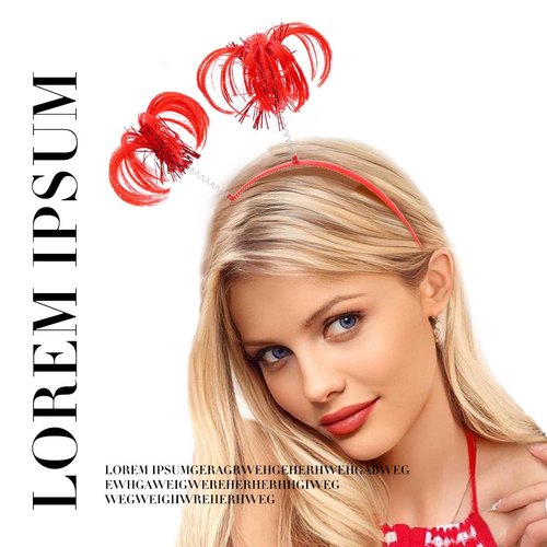 Haomye Pom Pom Headbands Tinsel Ponytail Hairbands Cute Head Bopper Glitter Costume Hair Hoop for Birthday Christmas Party 2PCS (S-C)