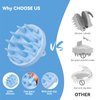 BEAUTLOHAS. Soft Silicone Head Scalp Massager Hair Shampoo Brush, Silicon Hair Scrubber Dandruff Brush for Wet and Dry Hair, for Women & Men (Wathet)