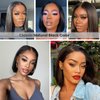 ALHER Short Bob Wig Small Cap Lace Front Wigs Human Hair Pre Plucked Straight, 13X4 Transparent Frontal Wigs 180% Density for Black Women, Small Cap Size 21-21.5 Natural Black 14 Inch