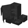 Ultimate Guard Flip 'n' Tray 200+, Deck Case for 200 Double-Sleeved TCG Cards + Dice Tray, Black, Independent Magnetic Closure & Microfiber Lining