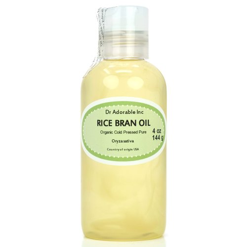 Dr Adorable - 4 oz - Rice Bran Oil - 100% Pure Natural Premium Organic Cold Pressed