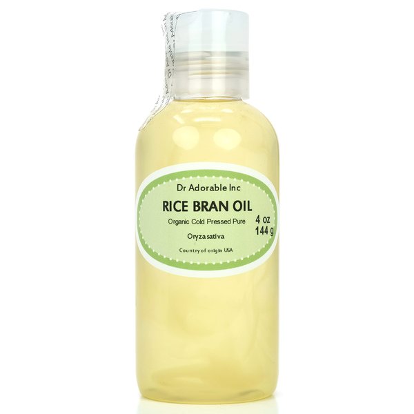 Dr Adorable - 4 oz - Rice Bran Oil - 100% Pure Natural Premium Organic Cold Pressed
