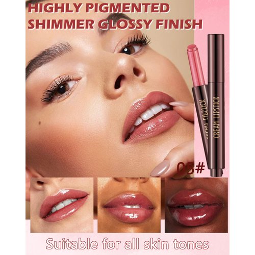 Hydrating Shimmer Lipstick,Moisturizing Jelly Lip Gloss,Shine Rose Red Lipstick Pen, Long Lasting Waterproof Tint Lip Balm Plumping Lip Stain Pen Glossy Butter Blam,Christmas Makeup Gift for Women-05#