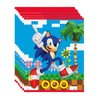 Unique Sonic Birthday Party Supplies Bundle includes 16 Plastic Loot Bags, 24 Tattoos, 1 Dinosaur Sticker Sheet
