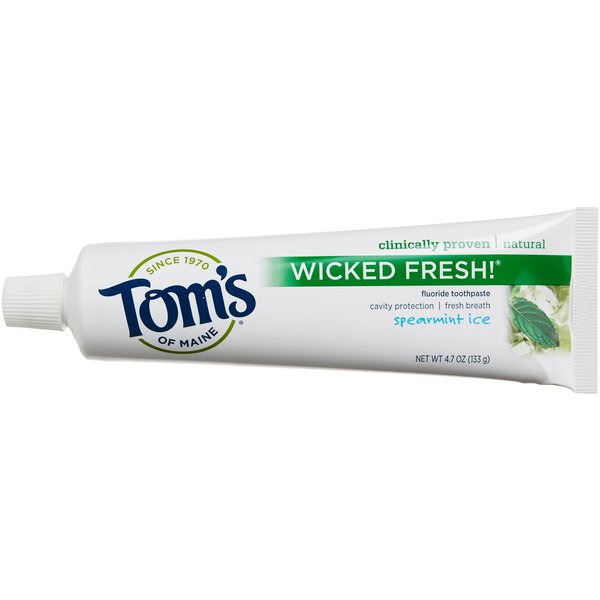 Tom's of Maine, Natural Wicked Fresh! Fluoride Toothpaste, Natural Toothpaste, Toms Toothpaste, Spearmint Ice, 4.7 Ounce, 1-Pack