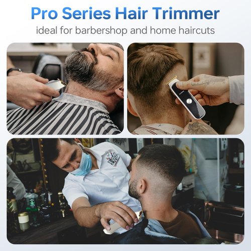 JAMAKY Cordless Hair Clippers for Men: Professional, Zero Gapped, LED Display, Stainless Steel Electric Trimmer with USB, 4 Combs