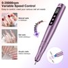 Welan Electric Nail Drill Professional, Electric Nail File, 35000RPM Cordless Nail Drill, Portable Nail File Machine for Acrylic and Gel Nail with Manicure and Polishing Tool Set (Pink)