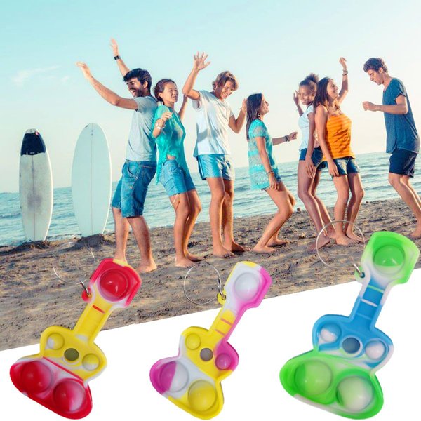 Roaqua (Students Birthday Gifts and Party Favors 100 Packs Guitar Bulk Mini Pop for Adult Kids,Sensory Small Bubble Fidget Music Prizes