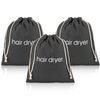 ERKXD 3 | 6 | 8 Pack Hair Dryer Bags Drawstring Bag Container Hairdryer Bag for travel bathroom (3 PCS Grey)