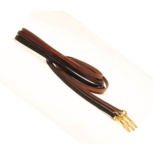 Tory Leather 1/2" x 5' Full Stitched Dog Leash - Havana