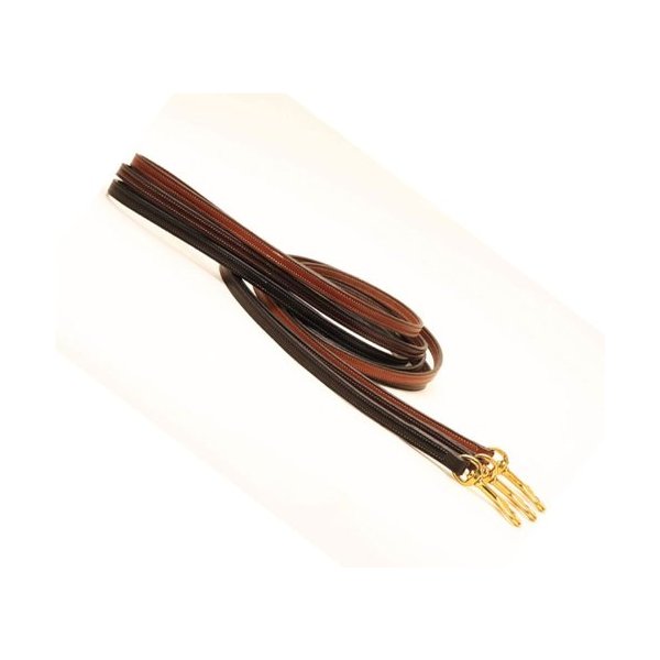 Tory Leather 1/2" x 5' Full Stitched Dog Leash - Havana