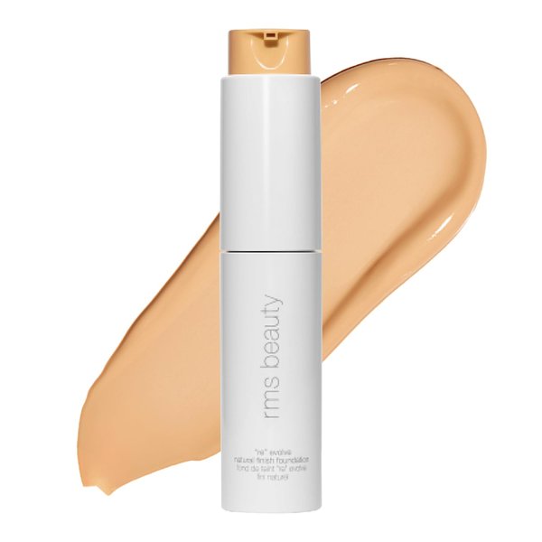 RMS Beauty ReEvolve Natural Finish Foundation - Liquid Foundation Face Makeup, Makeup Foundation Skin Tint, Refillable Foundation Pump Make Up