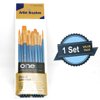 1 Set of 10 Pieces Synthetic Hair Paint Brushes, Blue, for Acrylic, Oil and Watercolor Painting