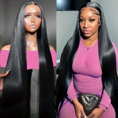 Hairitory 30 Inch Straight Lace Front Wigs Human Hair Pre Plucked 13x4 Hd Transparent Lace Front Human Hair Wigs for Black Women 180% Density Glueless Wigs Human Hair Lace Front Wigs (30 Inch)
