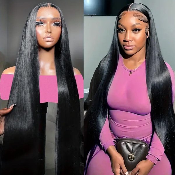 Hairitory 30 Inch Straight Lace Front Wigs Human Hair Pre Plucked 13x4 Hd Transparent Lace Front Human Hair Wigs for Black Women 180% Density Glueless Wigs Human Hair Lace Front Wigs (30 Inch)