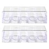CUNHUY 2PACK Clear Acrylic Poker Chip Rack with Cover/Casino Chip Tray with Lid, Holds 100 Chips Each