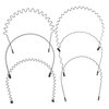Beatifufu 6-Pack Simple Design Wavy Hair Hoop Headband - Stylish Metal Hair Accessories - Non-Slip Hairband for Men & Women - Perfect for Sports - Yoga - Workouts - Hair Clips Included - Elegant