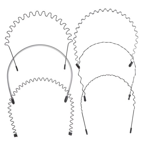 Beatifufu 6-Pack Simple Design Wavy Hair Hoop Headband - Stylish Metal Hair Accessories - Non-Slip Hairband for Men & Women - Perfect for Sports - Yoga - Workouts - Hair Clips Included - Elegant