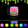 Glow in The Dark Slime Kit 6 Pack, Neon Blue, Green, Pink, Yellow Colors, Non Sticky, Glowing Galaxy Slime Kit for Kids, Kids Party Favors, Goody Bag Fillers, Stress Relief Toys, Holiday Supplies
