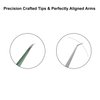 Tweezers for Eyelash Extension - Long 45° Angular Tip Tweezers - Hand Crafted Surgical Stainless Steel Precision Tweezers (Metallic light Green Powder Coated)