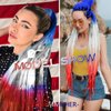 Colored Braiding Hair Extensions for Women Girls Red White Blue Ombre Jumbo Braids Crochet Synthetic Fiber Hair Pre Stretched High Temperature Heat Resistant Braiding Hair 24 Inch