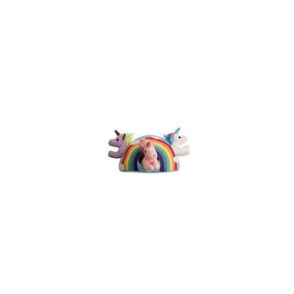 Health Extension SNUG AROOZ Cute Hide & Seek Unicorn Stuffed Animals for Dogs, Cool Puppy Toys, Tough & Durable Soft Squeaky for Chewers, for Pet - Rainbow