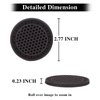 PHCHEPLA Car Coasters Set of 4, Silicon Drink Coasters, for Cup Drinks Coffee, Multipurpose, Durable and Sturdy Environmental Protection and Health, Easy to Clean (Black Round)