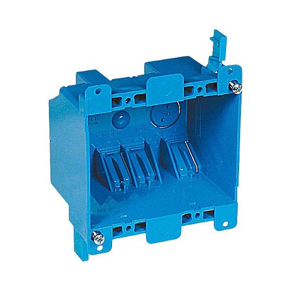 Carlon B225R-UPC Switch/Outlet Box, Old Work, 2 Gang, Blue 3 Pack, 2"