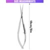 Cross Edge Spring Scissors 5 Inch straight Stainless Steel Precision Eyebrow & Eyelash Shaping & Trimming Scissor, Snips Squeeze Scissors, Embroidery, Knitting Micro Tip Craft Scissors (Silver)