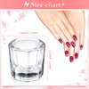 12 Pieces Nail Dappen Dishes Acrylic Nail Monomer Liquid Dishes Nail Glass Cups Powder Dappen Dishes Nail Polish Crystal Bowls Nail Clear Holders for Nail Extension Supplies