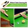 5 Set Billiards Pool Table Rail Brush Cleaning Tools Pool Table Brush Set with 8 Pool Cue Chalk Cubes Cloth 8 Slip on Pool Cue Tip for Wooden Kit of Billiard Accessories (Wood Color)