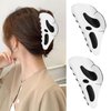 AUOCATTAIL Halloween Hair Claw Clip 2pcs Big Mask Ghost Face Hairpin Funny Ponytail Clip Scream Grimaces Scary Styling Shark Clip Hair Accessories Halloween Styling