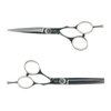 Cricket Logo Gold Series Pro 5.75” Hair Cutting Shear and 30T Thinning Texturizing Scissors Duo Set, Stainless Steel, Convex Edge, Value Set with Hair Dryer Gift
