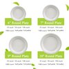 three leaf 7" BAGASSE ROUND PLATE, 50 Ct. Heavy-Duty- Super Strong- Natural- Eco-Friendly Disposable Bagasse Plates, 100% Biodegradable Eco-Friendly,Bagasse 7 inch Plates