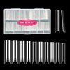 500Pcs No C Curve XXL Square Nail Tips-SWETIDY Clear Acrylic Fake Nails Tapered Square Shape Nail Tips Flattened Half Cover False French Nails for Nail Tech Salons and DIY Nail Art
