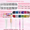 Hair Face Gems Kit with Makeup Glue, Colorful Face Jewels Clear Silver Face Rhinestones, Picker Pencil Tweezer and Brush for Face Eye Hair Body Makeup