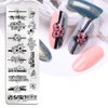 Stamping Plates Nail Art Set Flower Minimalist Geometric Lines Leaves Pattern Theme Image DIY Nail Art Stamp Plate Stamper Kit 6Pcs