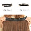 iLUU 24" 120g Long Natural Wave Full Head 5 Clips Hair Extension 1B# Natural Black Color Long Curly Hairpieces Heat-resistant Fiber Clip on in Synthetic Hair Extensions