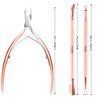 Cuticle Trimmer Cuticle Remover with Cuticle Pusher, XUNXMAS Professional Stainless Steel Durable Pedicure Manicure Tools Cutter Nipper Scissor Clipper for Fingernails and Toenails Rose Gold