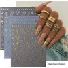 Moon Star Nail Stickers- 8Sheets Metallic Nail Art Stickers 3D Self-Adhesive Shiny Laser Stars Nail Supplies Gold Silver Nail Designs Stickers Sun Stars Moon Nail Decals for Women DIY Nail Decorations