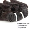 Molefi Brazilian Funmi Hair Curly Wave 4 Bundles Human Hair Black Hair Extensions Short Curly Weave Spiral Curl 8 inch Bundles 50g/pc #1B (8 8 8 8 Inch)