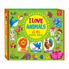 65 PCS Animal Magnets, Adorable Magnetic Animal with Name Fridge Magnets-Wild Animal, Farm Animal & Marine Animal-Thickened Cardstock Refrigerator Magnets Cute Educational Learning Toys for Kids 3+