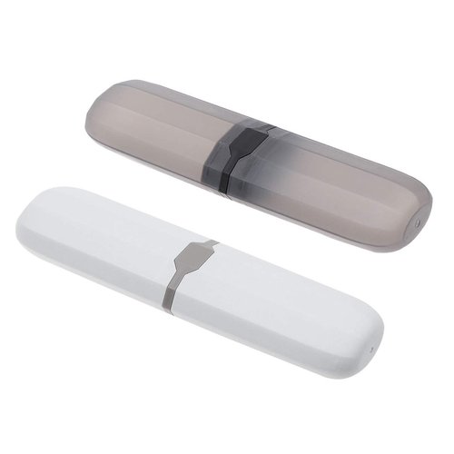 SUPVOX Portable Toothbrush Case Box Travel Capsule Oran Denture Care Container Travel Women Men 2pcs Black and Blue