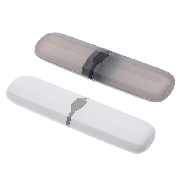 SUPVOX Portable Toothbrush Case Box Travel Capsule Oran Denture Care Container Travel Women Men 2pcs Black and Blue