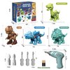WESPREX 4 Take Apart Dinosaur Toys and 6 Pull Back Dinosaur Cars for Kids, STEM Construction Building Dinosaur Toy Set with Electric Drill, Birthday for Boys Girls Age 3 4 5 6 7 8