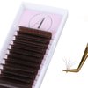 ALLOVE Colored Eyelash Extension Super Easy Fan Brown Volume Lash Extensions 0.05mm D Curl 15-20mm Mixed Tray Rapid Blooming Colorful Volume Lashes Self Fanning Lash Extension Supplies