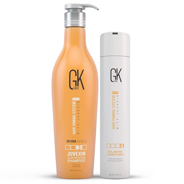 GK HAIR Shield Shampoo (650ml/22oz) Color Protection Deep Cleansing for Dry Dull Hair Sulfate Free and Balancing Conditioner 300ml For Dry Damaged Oily and Color Treated Hair