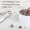 NIACONN 1000Pcs MicroLink Beads for Hair Extensions, 5mm Silicone Lined Beads Microlink Rings Hair Extensions Tool-Brown