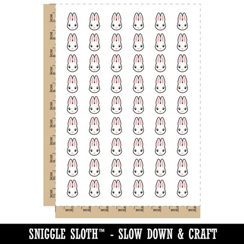Cute Bunny Rabbit Head Temporary Tattoo Water Resistant Fake Body Art Set Collection - 54 1" Tattoos (1 Sheet)
